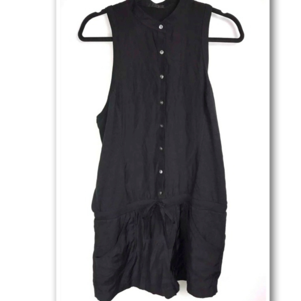 💋sold💋ATM Black Silk Shorts Romper  MEDIUM